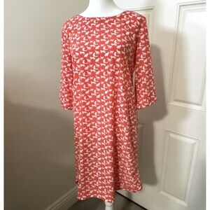 Gap Women’s Coral White Cat Boxy Lightweight Casual Short Sleeve Dress Small